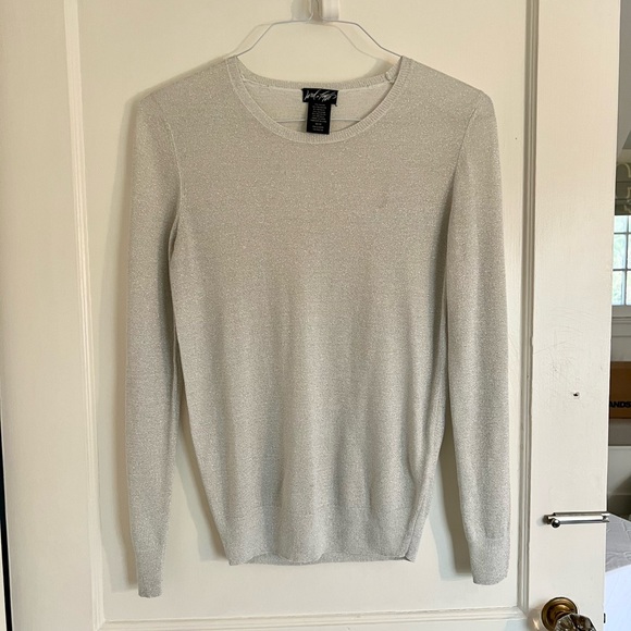 Silver shiny sweater. Lord and Taylor. GREAT CONDITION. Worn only twice. - Picture 1 of 5